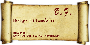 Bolyo Filomén névjegykártya